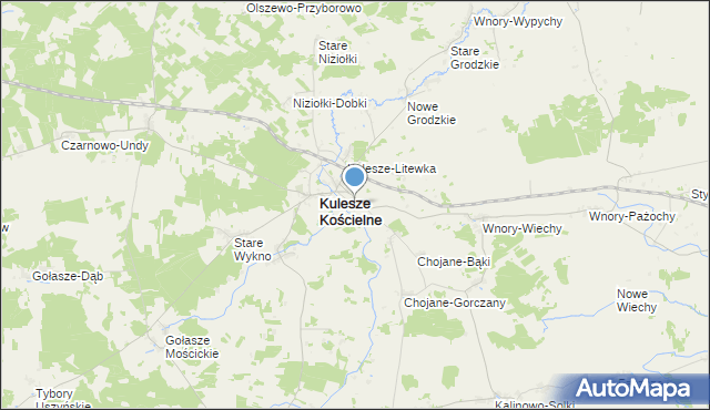 mapa Kulesze Podlipne, Kulesze Podlipne na mapie Targeo